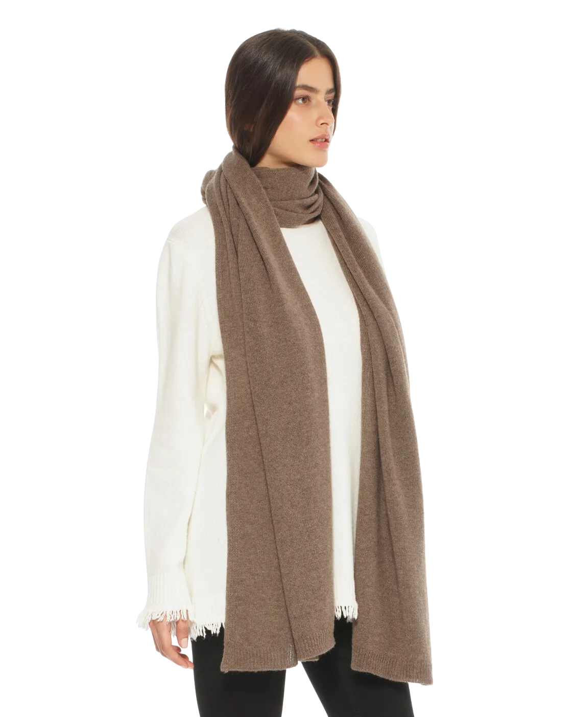 Women's Cashmere Wrap Scarf Brown