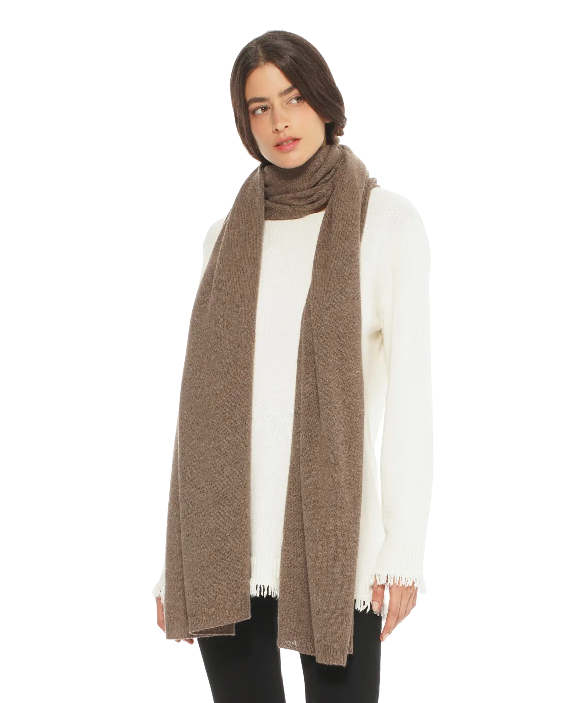 Women's Cashmere Wrap Scarf Brown