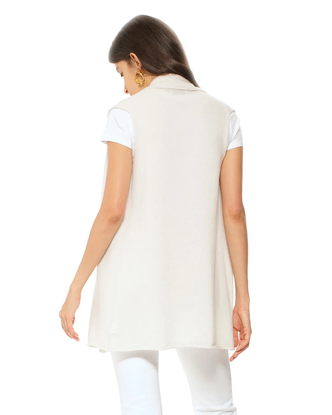 Women's Pure Cashmere Sleeveless Cardigan Off White