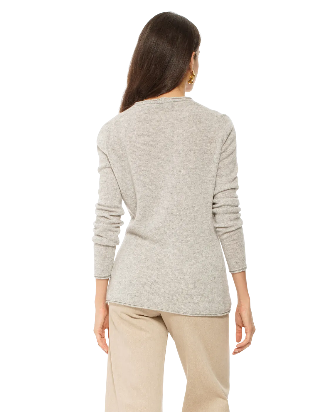 Women's Ultra-Light Cashmere V-Neck Sweater Light Grey